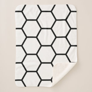 Couverture Sherpa Peigne blanche et noire