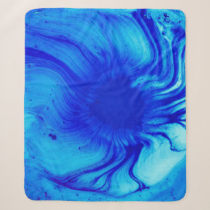 Couverture Sherpa Peinture abstraite bleue et turquoise