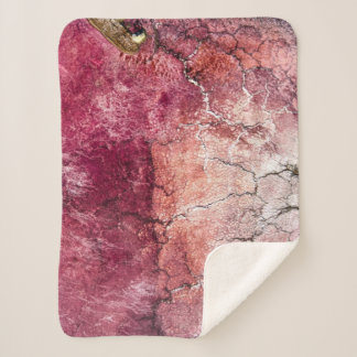 Couverture Sherpa Peinture abstraite rouge et brune