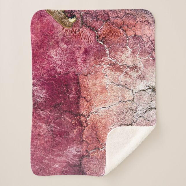 Couverture Sherpa Peinture abstraite rouge et brune (Devant)