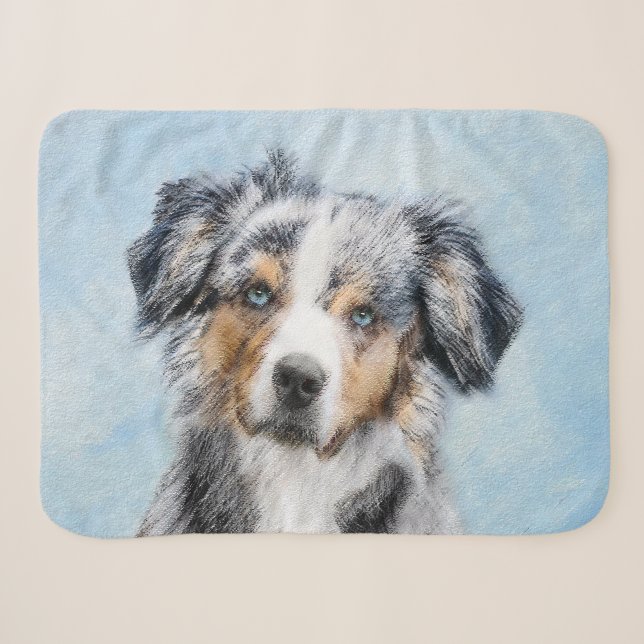 Couverture Sherpa Peinture de berger américaine miniature - L'art du (Devant (Horizontal))