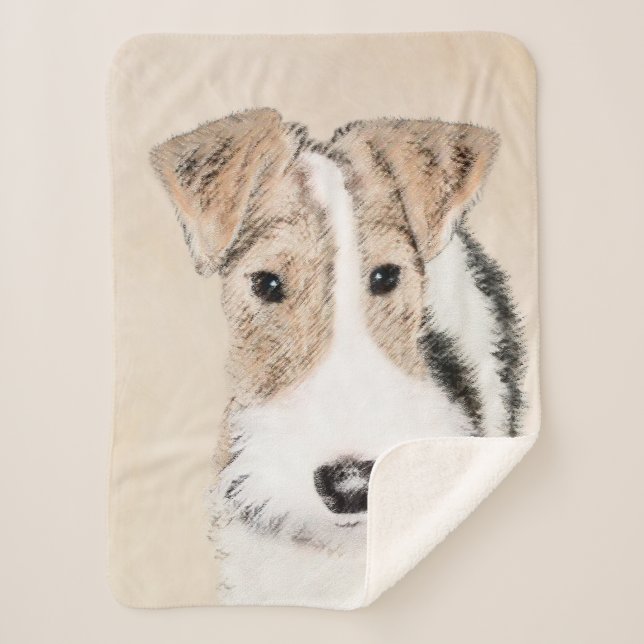 Couverture Sherpa Peinture de renard de fil Terrier - Cute Original  (Devant)