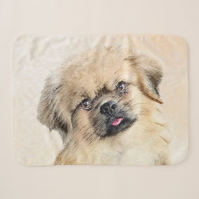 Couverture Sherpa Peinture d'espagne tibétaine - jolie art original  (Devant (Horizontal))