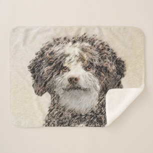 Couverture Sherpa Peinture espagnole de chien d'eau - jolie art orig