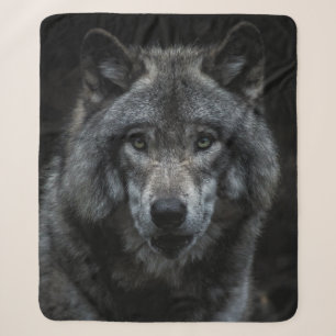 COUVERTURE SHERPA PEINTURE NOIRE ET BROWN EN LOLLIER