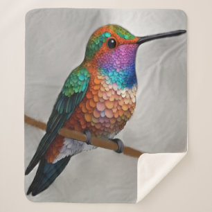 Couverture Sherpa Peinture vibrante de colibri d'Allen