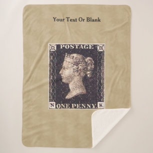Couverture Sherpa Penny Black Postage Timbre