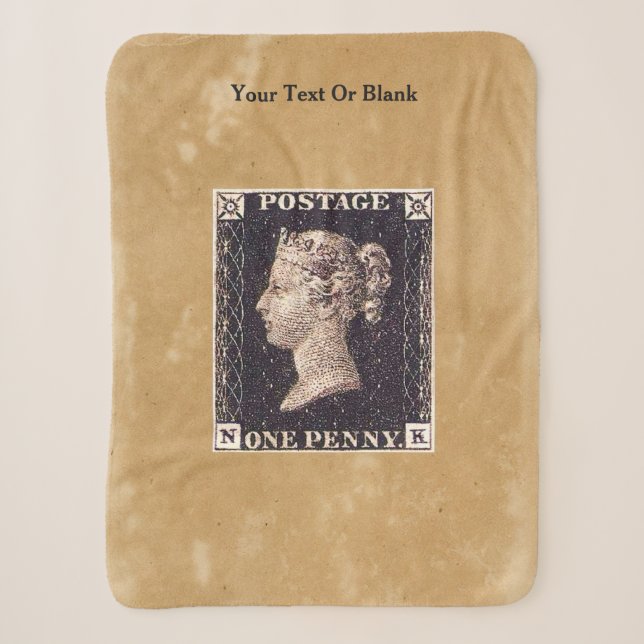 Couverture Sherpa Penny Black Postage Timbre (Devant)