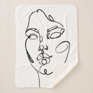 Couverture Sherpa Pensées linéaires - visage
