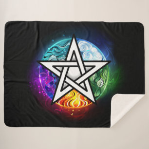 Couverture Sherpa pentagramme du Wiccan