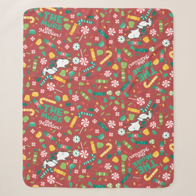 Couverture Sherpa Peppermint Dreams Snoopy Candy Motif (Devant)