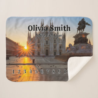 Couverture Sherpa Personalized Baby Milestone Blanket with photo