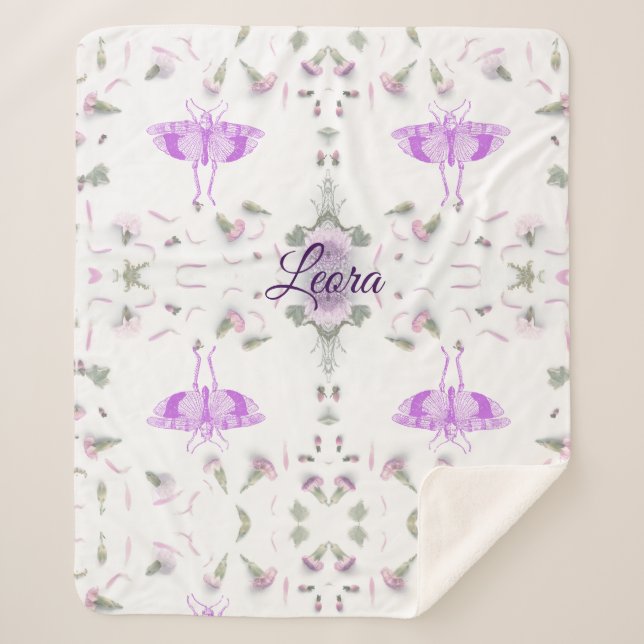 Couverture Sherpa Personalized Butterfly Name Blanket (Devant)