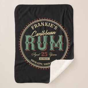 Couverture Sherpa Personalized Caribbean Rum Liquor Bottle Label Bar