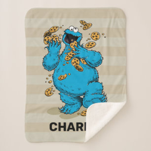 Couverture Sherpa Personalized Cookie Monster   Watercolor Trend