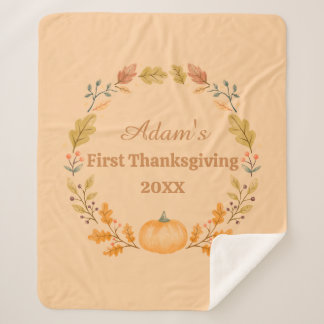 Couverture Sherpa Personalized First Thanksgiving