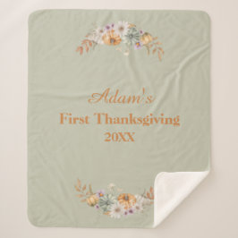 Couverture Sherpa Personalized First Thanksgiving
