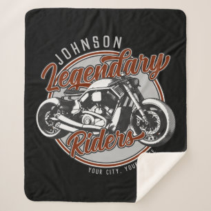 Couverture Sherpa Personalized Motorcycle Legendary Rider Biker