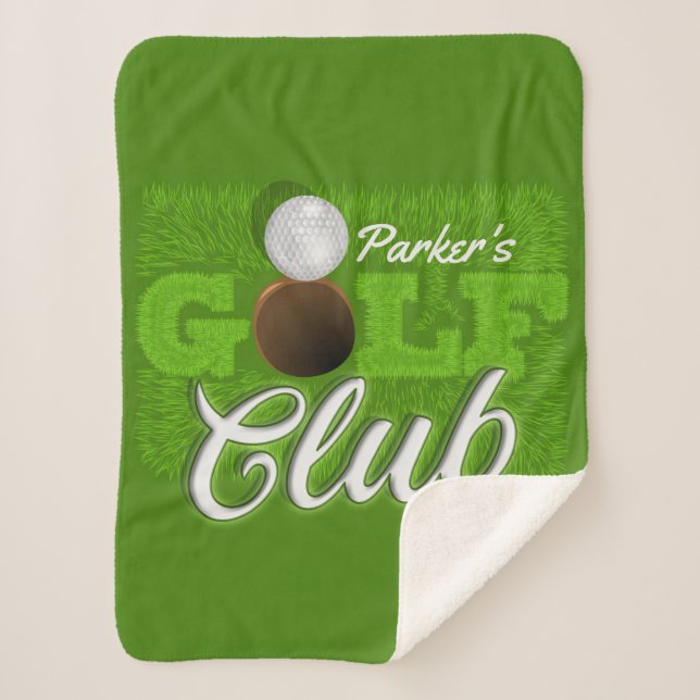 Couverture Sherpa Personalized NAME Golfer Green Golf Course Club (Devant)