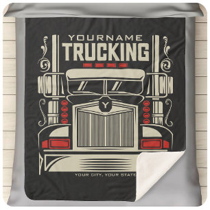 Couverture Sherpa Personalized Trucking 18 Wheeler BIG Trucker