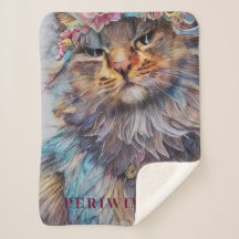 Personnalisable Perse Nom & Photo Cute Cat