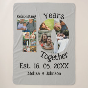 Couverture Sherpa Personnalisé 10e anniversaire mariage 11 photo col