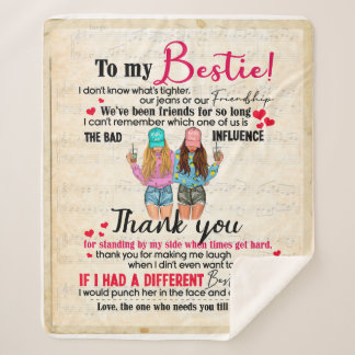 Couverture Sherpa Personnalisé À Mon Bestie, Don D'Amis Pour BFF
