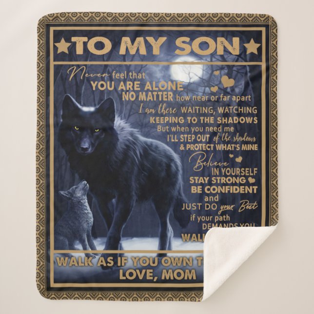 Couverture Sherpa Personnalisé À Mon Fils, Le Cadeau D'Anniversaire (Devant)