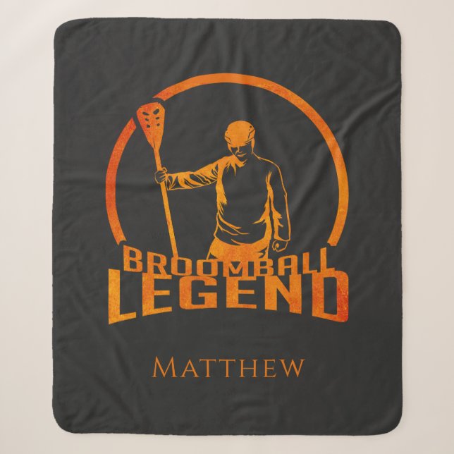Couverture Sherpa Personnalisé Broomball Legend Cute Sports (Devant)