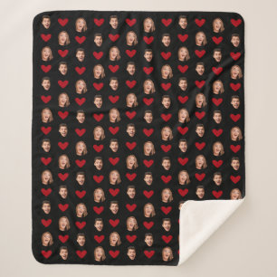 Couverture Sherpa Personnalisé Funny Visage Photo Coupe Valentines J