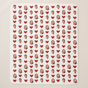 Couverture Sherpa Personnalisé Funny Visage Photo Coupe Valentines J