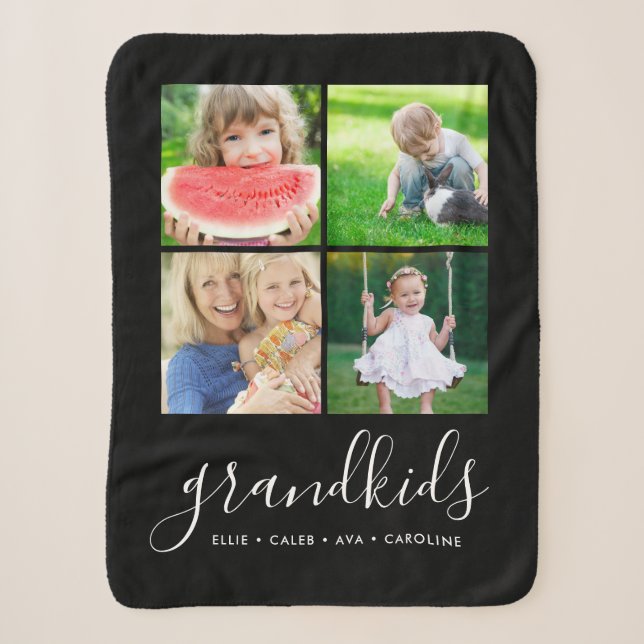 Couverture Sherpa Personnalisé Grandkids Names Instagram Photo Colla (Devant)