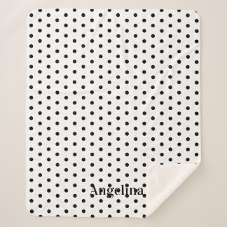 Couverture Sherpa Personnalisé Moderne Noir et Blanc à pois 