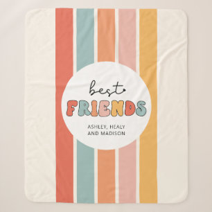 Couverture Sherpa Personnalisé Retro Meilleurs Amis BFFs Mete Bestie