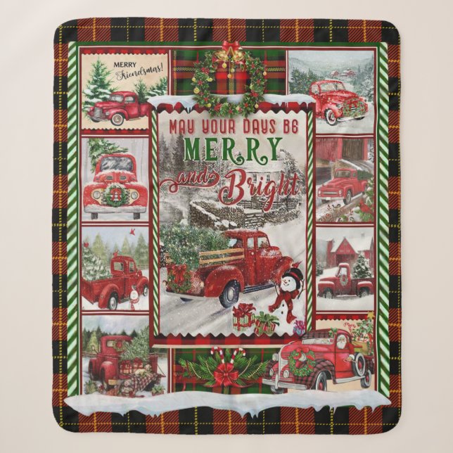 Couverture Sherpa Personnalisé Votre Joyeux Joyeux Et Lumineux, Noël (Devant)