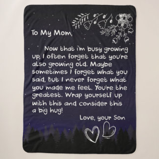 Couverture Sherpa Personnalisée À Ma Maman Lettre D'Amour Du Fils