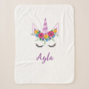 Couverture Sherpa Personnaliser Unicorn Girls Sherpa Blanket
