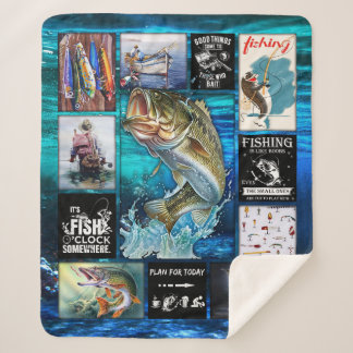 Couverture Sherpa Personnalisez le cadeau de l'amoureux de la pêche 