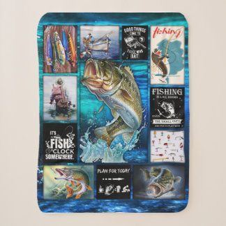 Couverture Sherpa Personnalisez le cadeau de l'amoureux de la pêche 