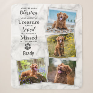 Couverture Sherpa Pet Memorial moderne Pet Perdre Photo Collage Chie