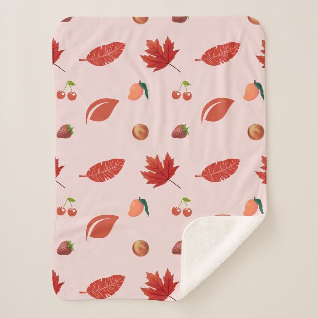 Couverture Sherpa Pétale et fruits : Symphonie rose (Devant)