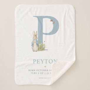 Couverture Sherpa Peter Rabbit   Lettre personnalisée P
