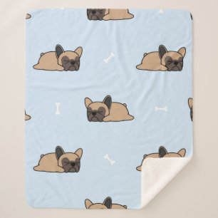 Couverture Sherpa Petit chiot français bulldog dormant sans soudure
