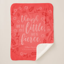 Couverture Sherpa Petit Floral Rouge Mais Fierce William Shakespeare