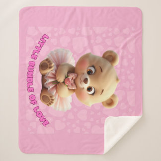 Couverture Sherpa Petit Paquet d'Amour – Joli Ours en Tutu Des
