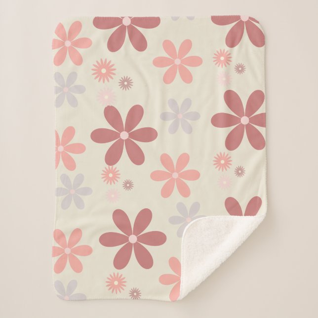 Couverture Sherpa petite fille de fleur mignonne parties scintillant (Devant)