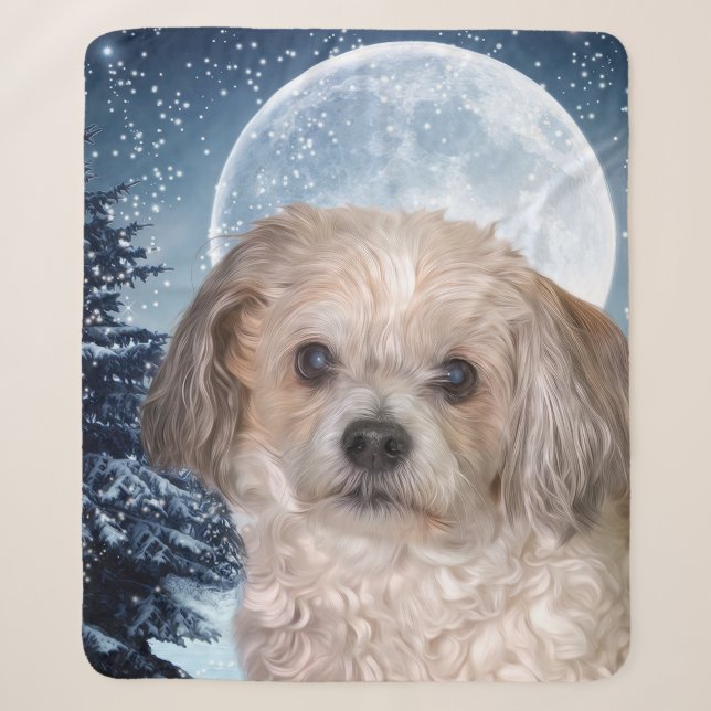 Couverture Sherpa Petite lune d'hiver (Devant)