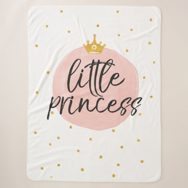 Couverture Sherpa Petite Princesse Blanche bébé Baby shower cadeau  (Devant)