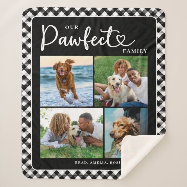 Couverture Sherpa Photo Collage Famille d'animaux (Devant)