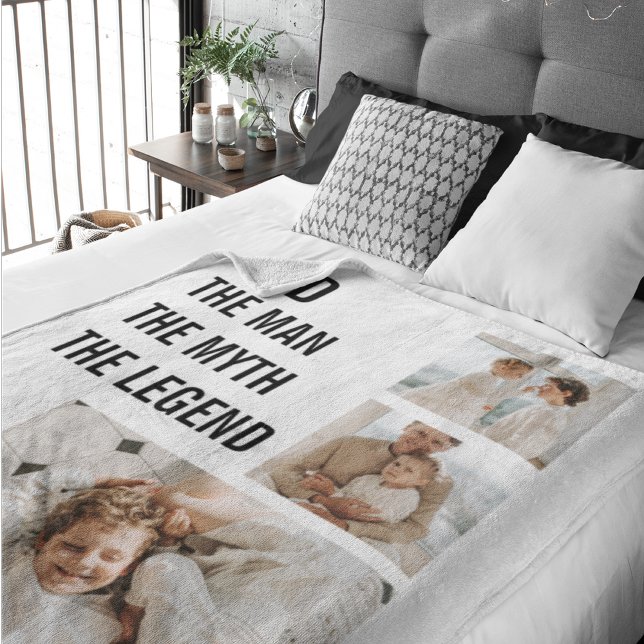 Couverture Sherpa Photo Collage moderne | Cadeau papa (Créateur téléchargé)